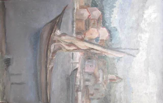 Dal molo — Olio su tela