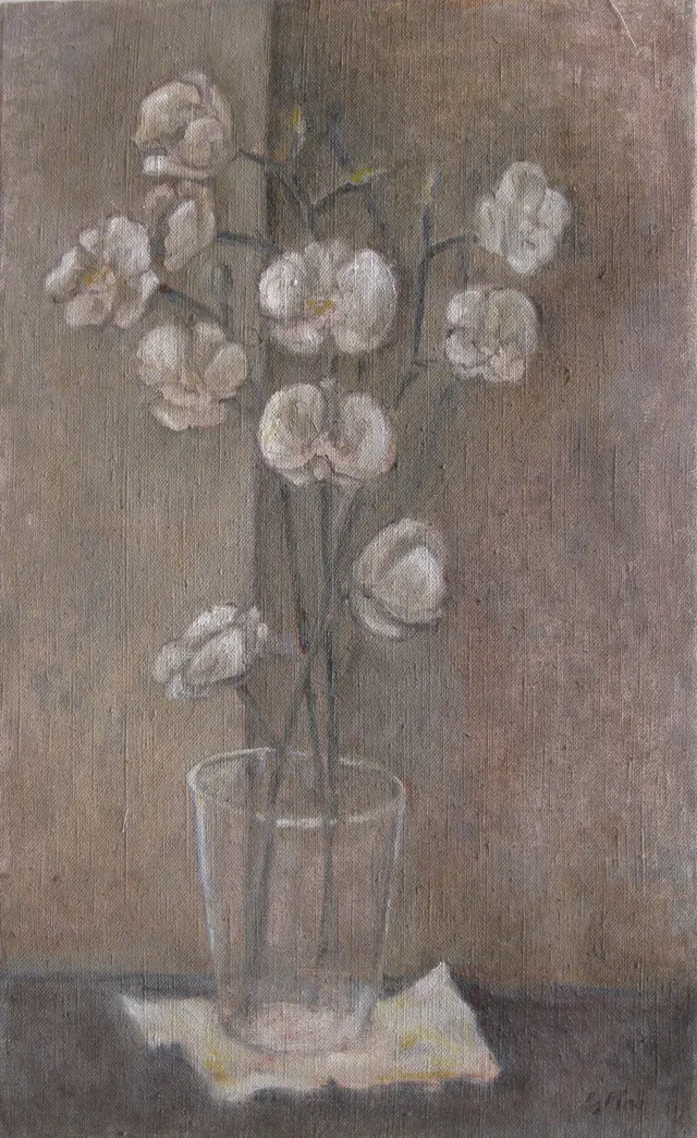 Fiori bianchi — Olio su tela