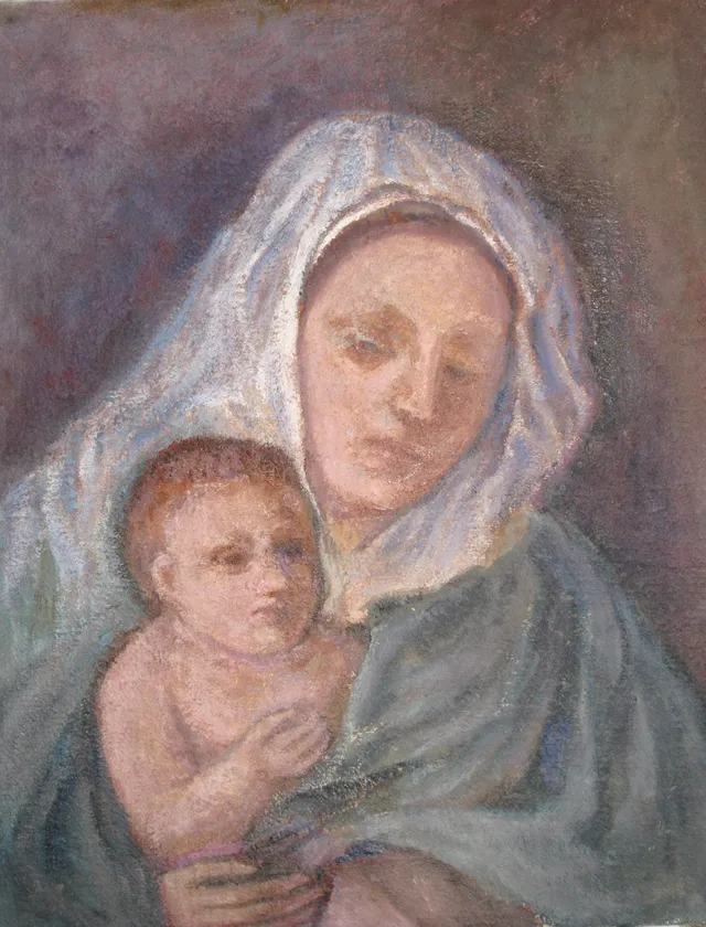 Madonna — Olio su tela